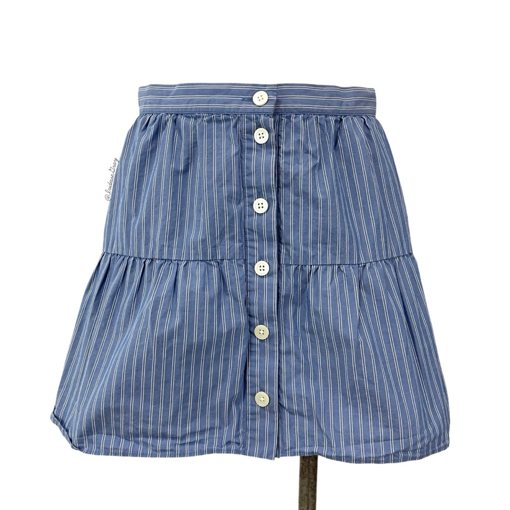 Madewell- Blue White Stripe Mini Skirt Size Small